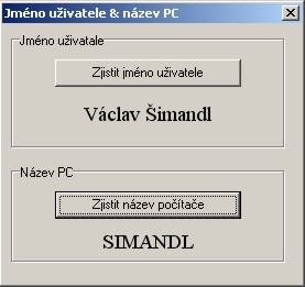 Username and PC name